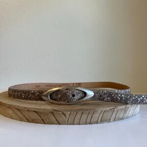 Cofi Made in Mexico Genuine Leather Oval Silver Buckle Belt Size 34 / Medium